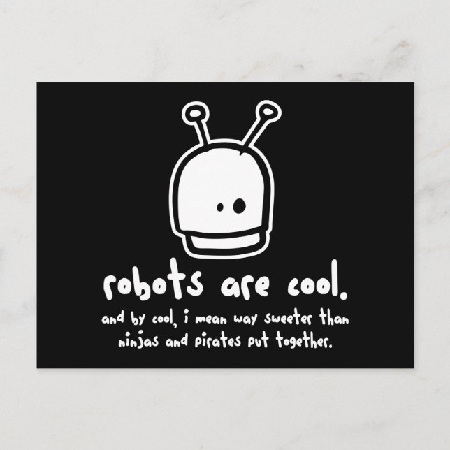 Carte Postale les robots sont cool2 (Devant)
