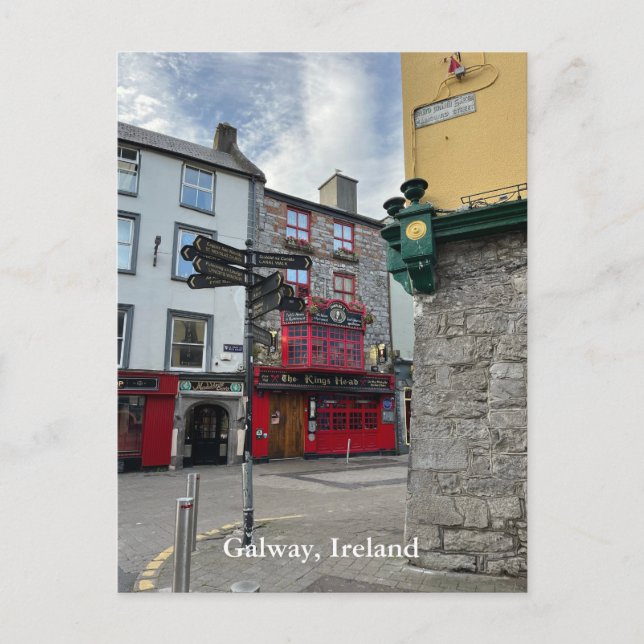 Carte Postale Les Rois Tête sur High Street à Galway, Irlande (Devant)