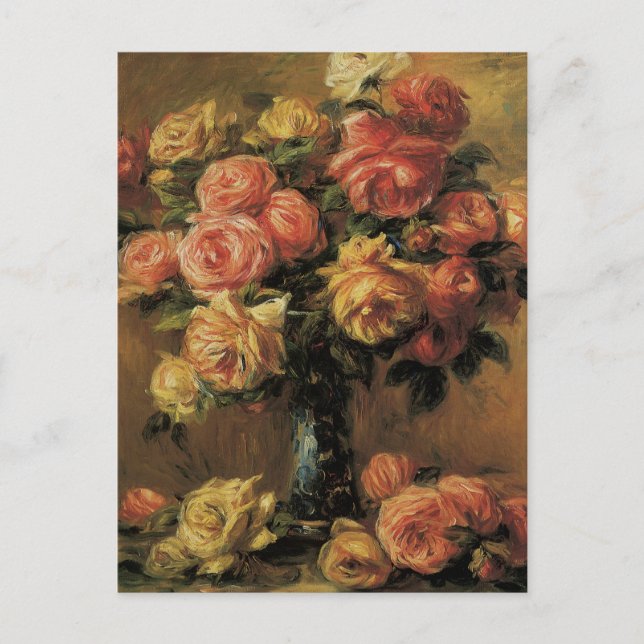 Carte Postale Les Roses Dans Un Vase (Devant)