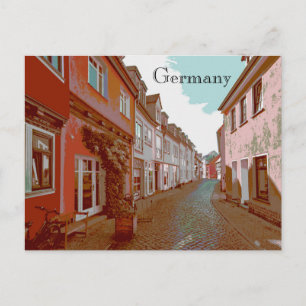 Carte Postale Les rues de l'arrière de l'Allemagne style affiche