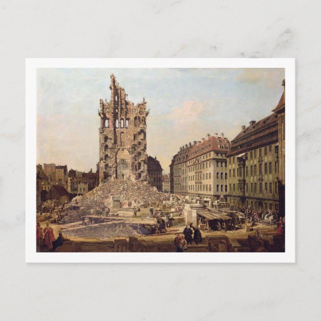 Carte Postale Les ruines de l'ancienne Kreuzkirche, Dresde (Devant)