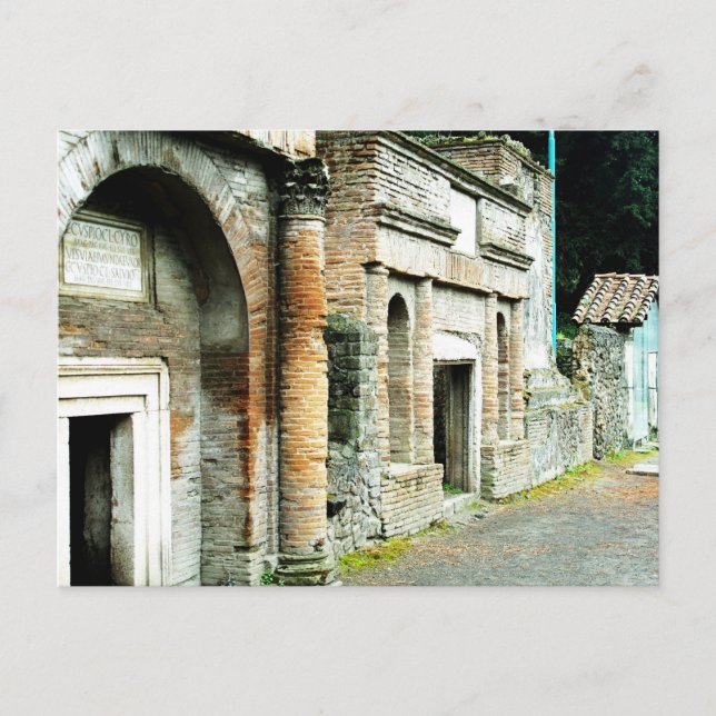 Carte Postale Les ruines de Pompeii - marché avec des temples (Devant)