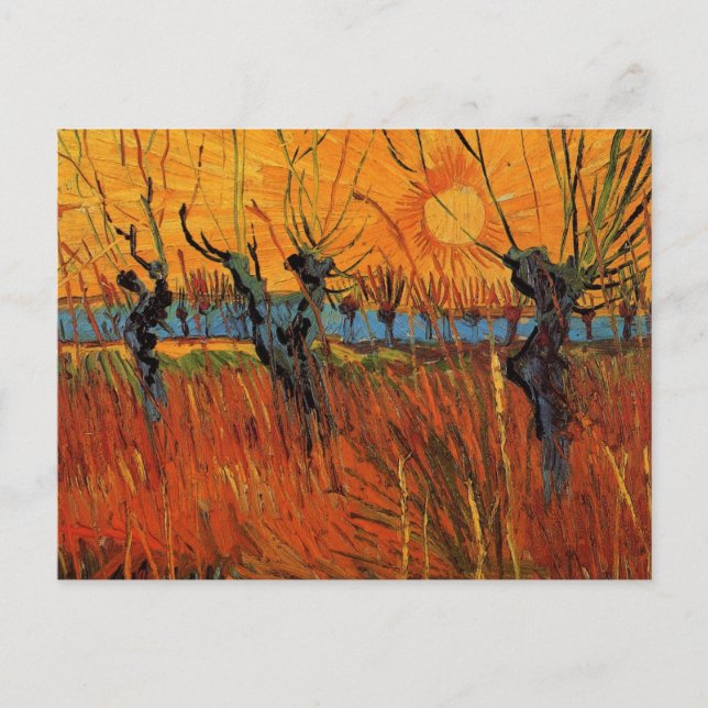 Carte Postale Les saules au coucher du soleil par Vincent van Go (Devant)