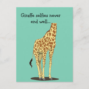 Carte Postale Les selfies de girafe ne finissent jamais bien...