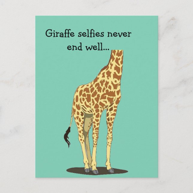 Carte Postale Les selfies de girafe ne finissent jamais bien... (Devant)