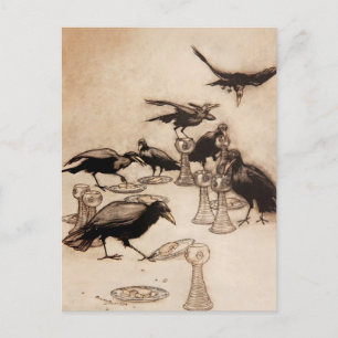 Carte Postale « Les Sept Corbeaux » Aquarelle d'Arthur Rackham