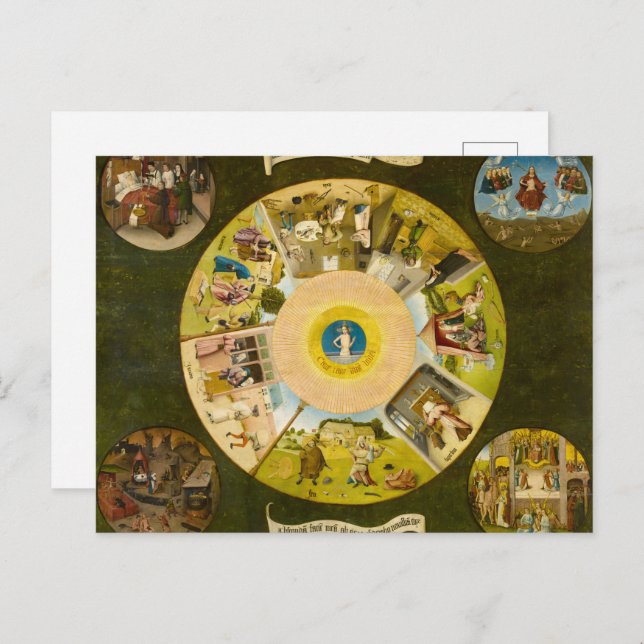 Carte Postale Les sept péchés mortels et les quatre Dernières ch (Devant / Derrière)