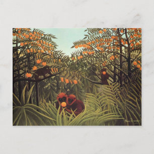 Carte Postale Les singes dans la Grove Orange par Henri Rousseau