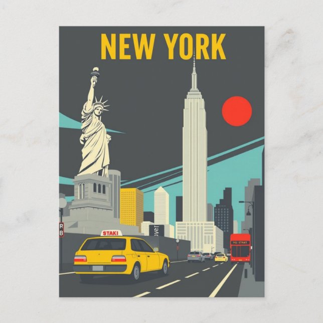 Carte Postale Les sites touristiques de New York (Devant)