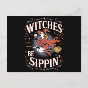 Carte Postale Les sorcières boivent Halloween vacances effrayant