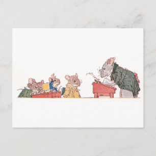 Carte Postale Les souris à l'école