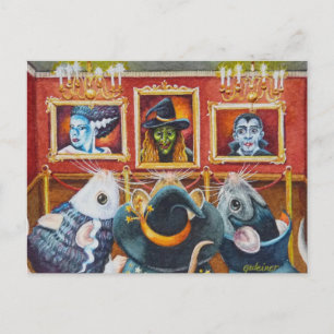 Carte Postale Les souris d'Halloween visitent le Musée d'Art, aq