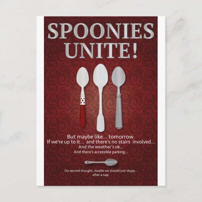 Carte Postale LES SPOONIES S'UNIFIENT ! (Red) (Devant)