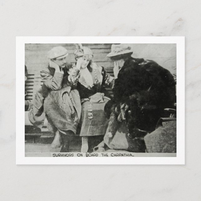 Carte Postale Les survivants Titanic de la Carpathie (Devant)