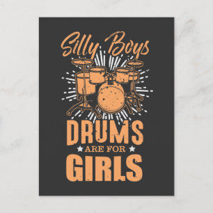 Carte Postale Les Tambours Sont Pour Les Filles - Drummer Musici
