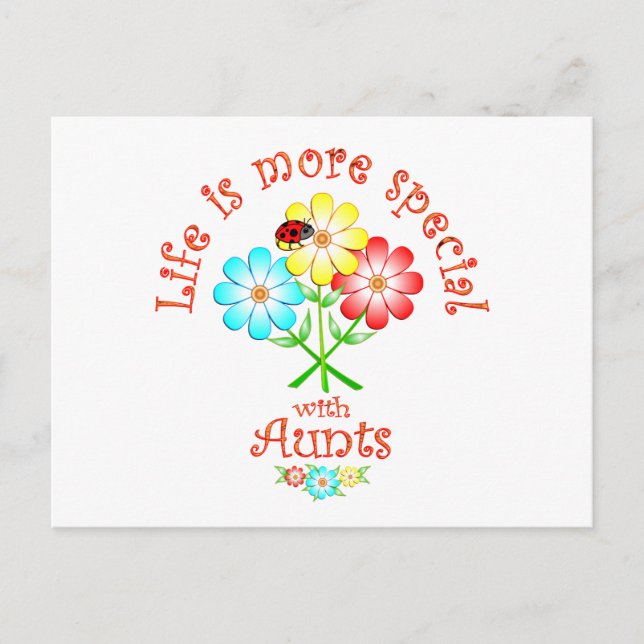 Carte Postale Les tantes sont spéciales (Devant)