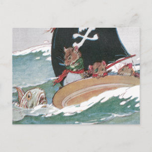 Carte Postale Les tartes et le poisson qui fait peur