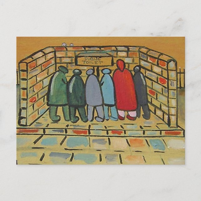 CARTE POSTALE LES TOILETTES PUBLIQUES (Devant)