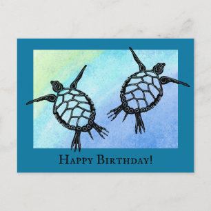 Carte Postale Les tortues de mer Joyeux anniversaire