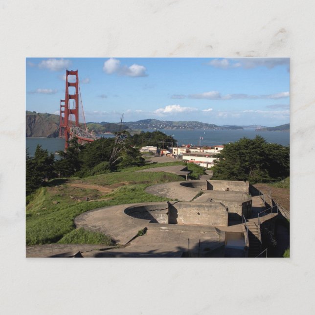 Carte Postale Les Tourelles Presidio Gun Et Le Pont Golden Gate  (Devant)