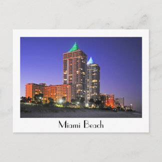 Carte Postale Les tours Diamond bleu et vert, Miami Beach