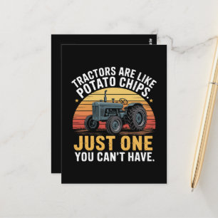 Carte Postale Les tracteurs sont comme des chips