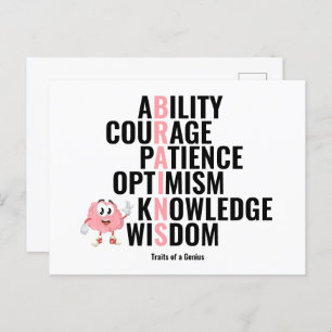 Carte Postale Les traits d'un génie