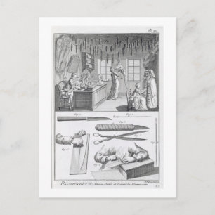 Carte Postale Les travailleurs de la plume et leurs outils, de l