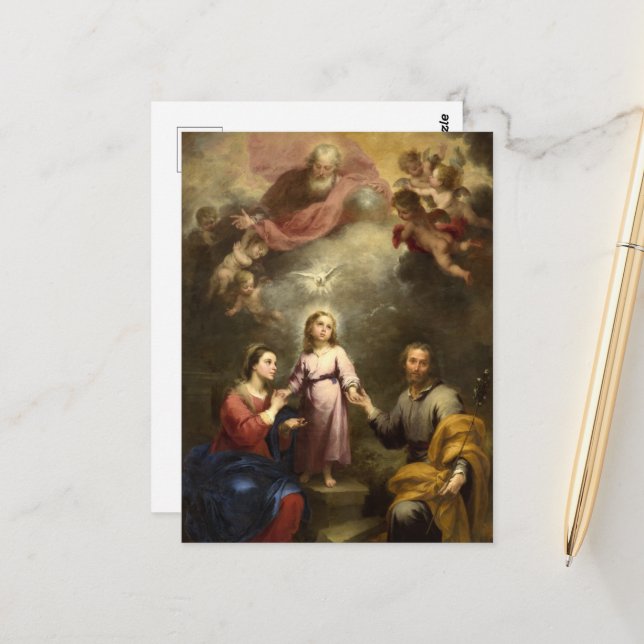 Carte Postale Les trinités célestes et terrestres de Murillo (Devant/Arrière en situation)