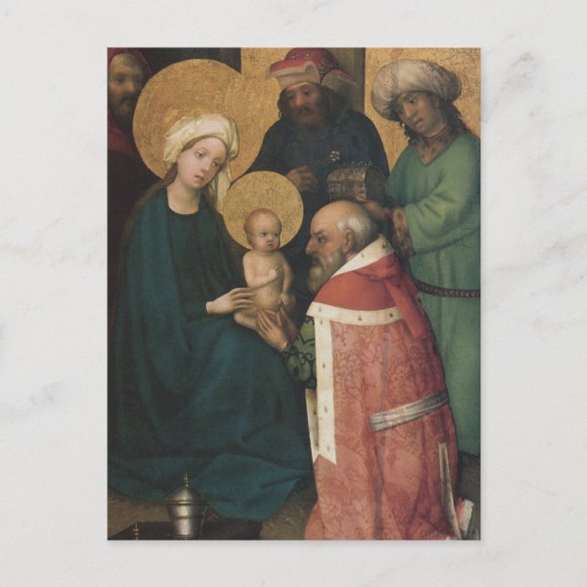 Carte Postale Les trois Magi adorent Jésus Christ (Devant)