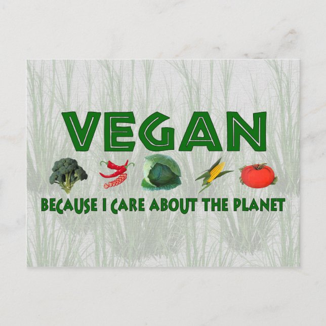Carte Postale Les Vegans pour la planète (Devant)