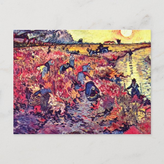 Carte Postale Les Vignes Rouges De Vincent Van Gogh (Devant)