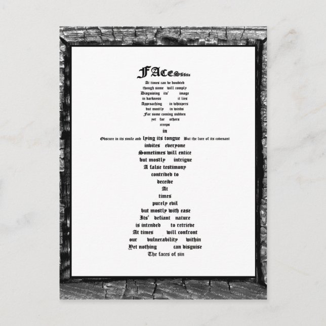 Carte Postale Les visages du péché (Devant)