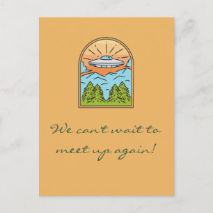 Carte Postale Les visiteurs de l'espace OVNI de vaisseau spatial