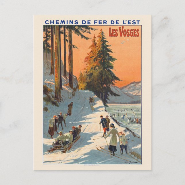 Carte Postale Les Vosges France Poster vintage 1912 (Devant)