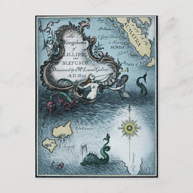 Carte Postale Les voyages de Gulliver par Jonathan Swift (Devant)