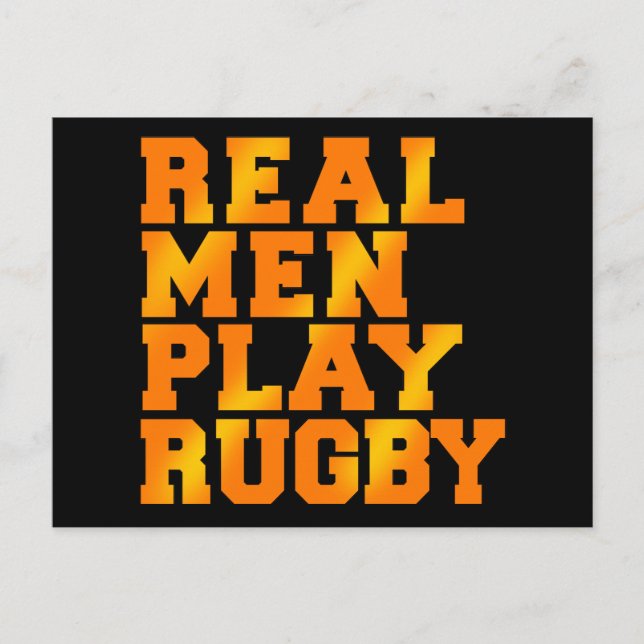 Carte Postale Les vrais hommes jouent au rugby (Devant)