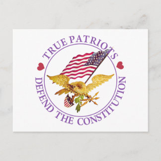 CARTE POSTALE LES VRAIS PATRIOTES DÉFENDENT LA CONSTITUTION