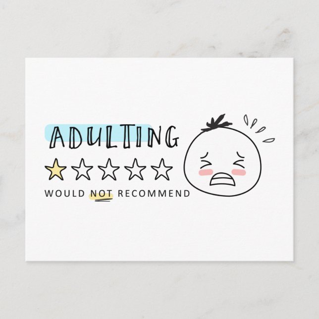 Carte Postale Les Woolies Adulting Ne Recommanderaient Pas La Ca (Devant)