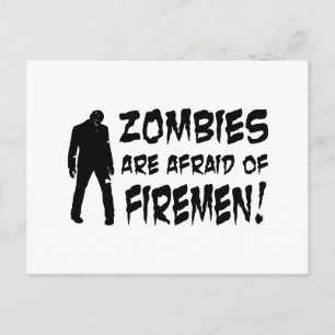 Carte Postale Les Zombies Ont Peur Des Cadeaux De Pompiers