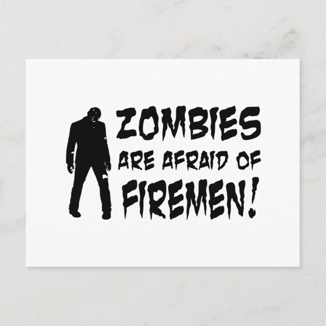 Carte Postale Les Zombies Ont Peur Des Cadeaux De Pompiers (Devant)