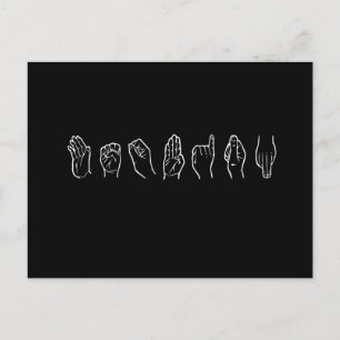 CARTE POSTALE LESBIEN EN LANGUE SIGNE