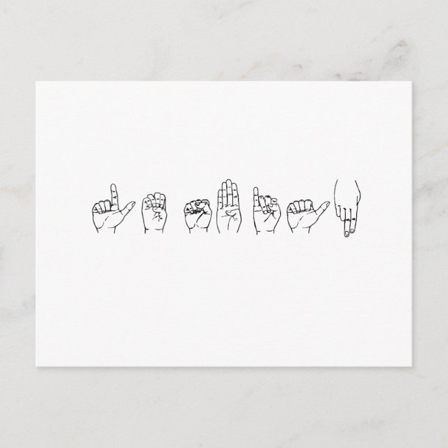 Carte Postale Lesbienne en langue des signes (Devant)