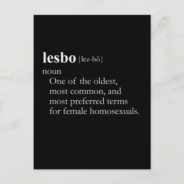 Carte Postale LESBO (définition) (Devant)