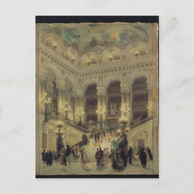 Carte Postale L'escalier de l'Opéra, 1877 (Devant)