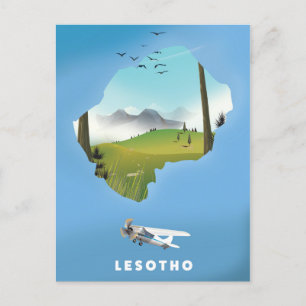 Carte Postale Lesotho Afrique du Sud poster de ski