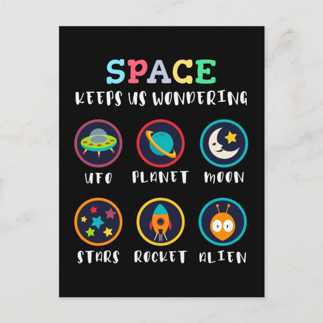 Carte Postale L'espace nous fait nous poser des questions (Devant)