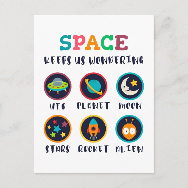 Carte Postale L'espace nous fait nous poser des questions (Devant)