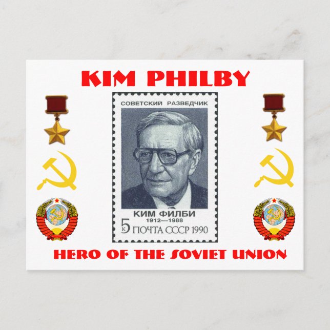 Carte Postale L'espion britannique Kim Philby, héros de l'Union  (Devant)