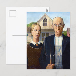 Carte Postale L'Esprit Agricole, Grant Wood American Gothic